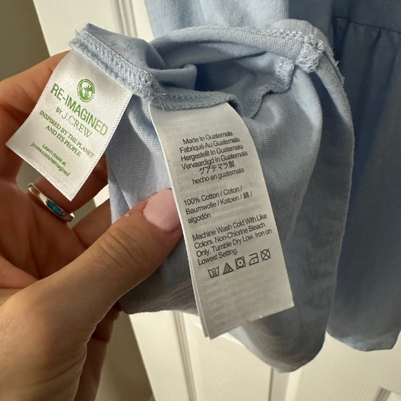 J Crew Blue Broken In Jersey Tiered Mini Dress Size S - Picture 4 of 6